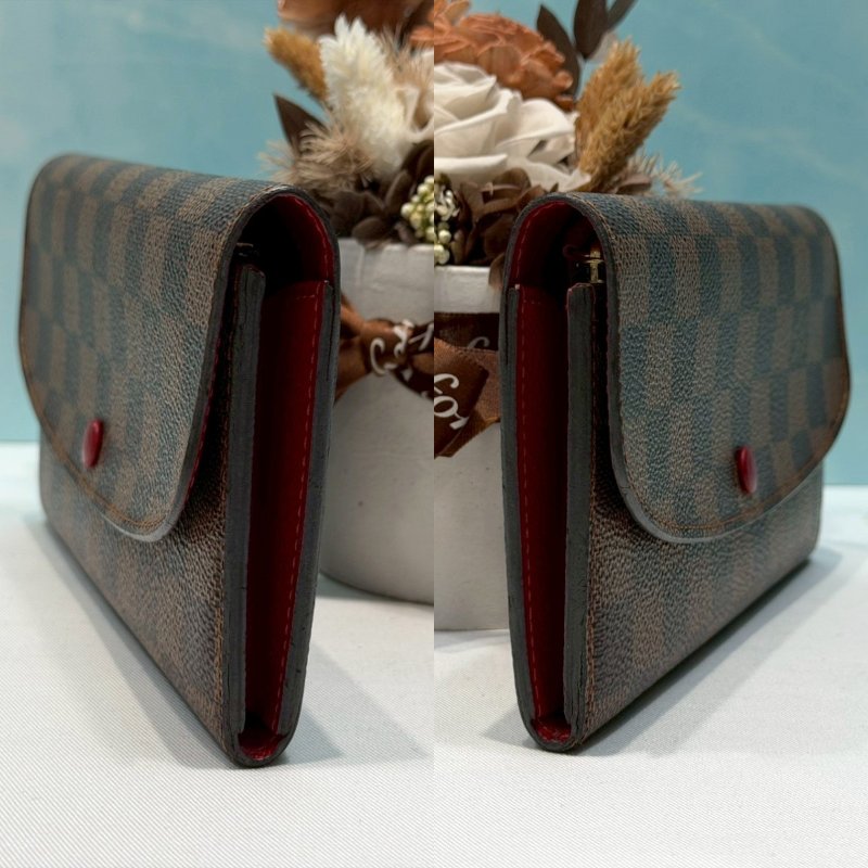 LV EMILIE棋盤格扣式翻蓋長夾-2