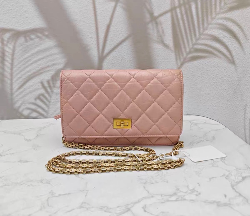 【96新 ✨ 全網最低價！】Chanel/香奈兒 2.55 Woc 櫻花粉色油蠟皮金扣 斜挎包 鏈條包（下單前先詢問庫存❗️❗️）-2