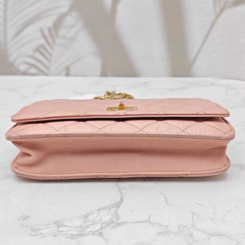 【96新 ✨ 全網最低價！】Chanel/香奈兒 2.55 Woc 櫻花粉色油蠟皮金扣 斜挎包 鏈條包（下單前先詢問庫存❗️❗️）-10