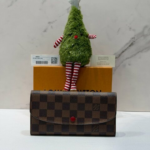 LV DAMIER EMILIE棋盤格翻蓋長夾