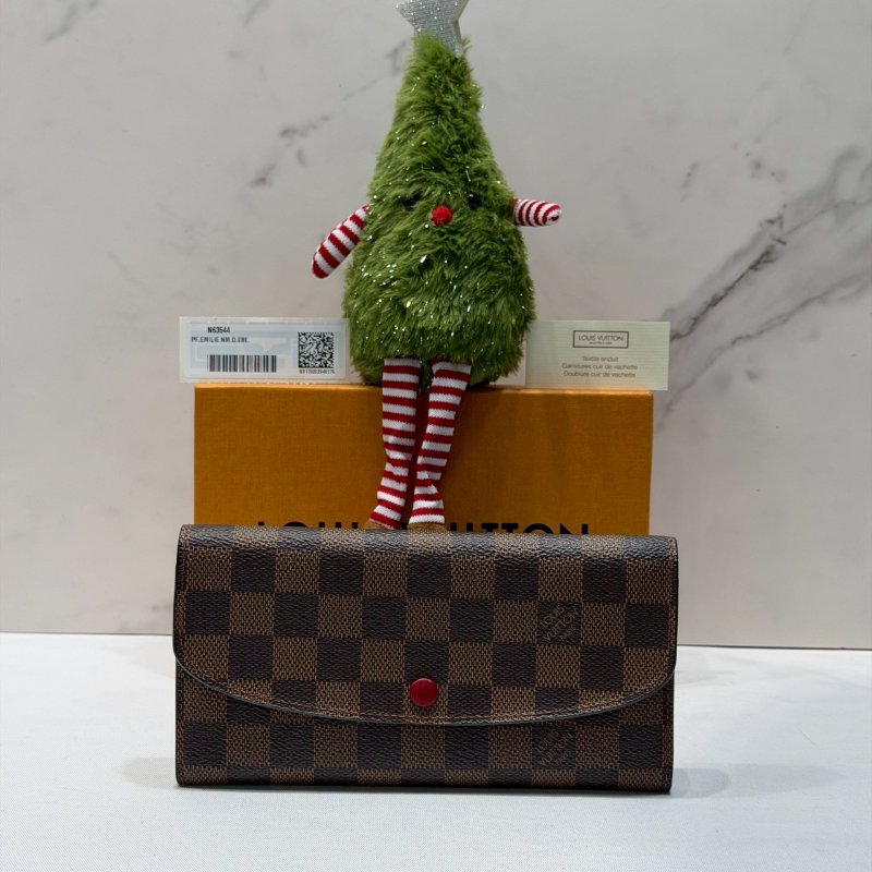 LV DAMIER EMILIE棋盤格翻蓋長夾-0