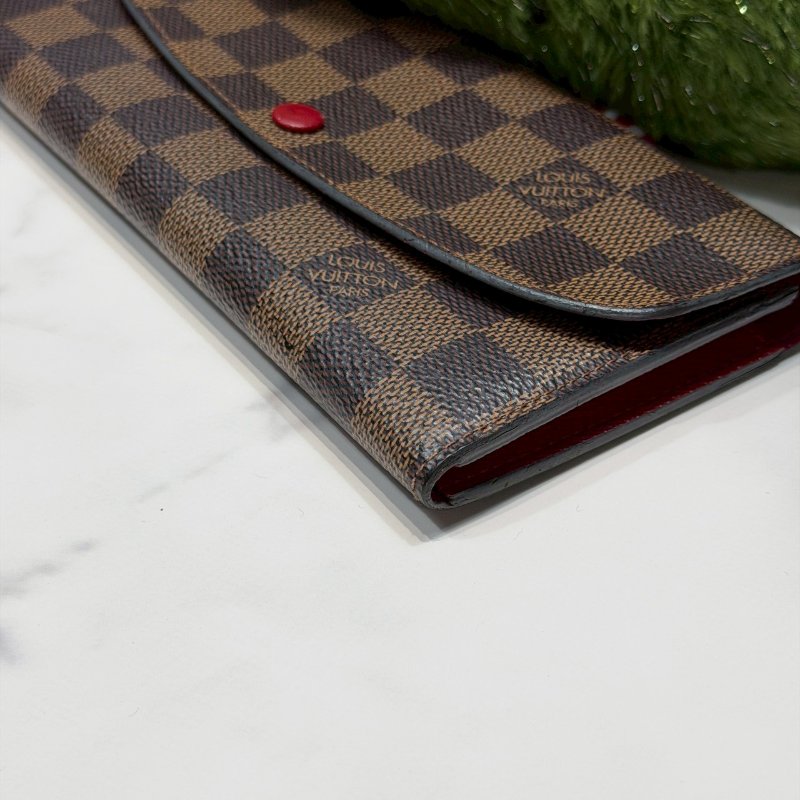 LV DAMIER EMILIE棋盤格翻蓋長夾-8