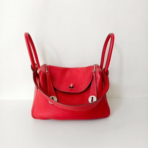 hermes 愛馬仕 lindy 26 國旗紅 框Q 尺寸:26×19×14cm 年份:2013年 97新