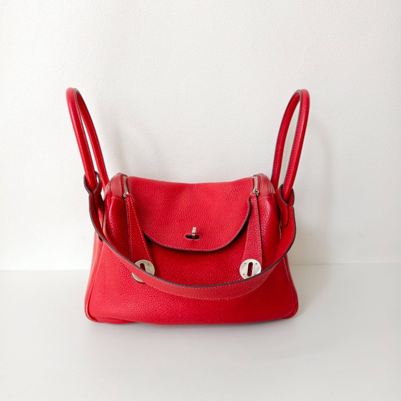 hermes 愛馬仕 lindy 26 國旗紅 框Q 尺寸:26×19×14cm 年份:2013年 97新-0