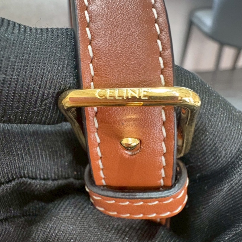 Celine光滑牛皮革水桶包-12