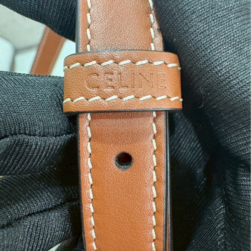 Celine光滑牛皮革水桶包-13