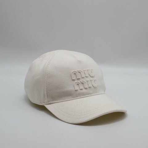 Miu Miu 刺繡休閒棒球帽 - S 白