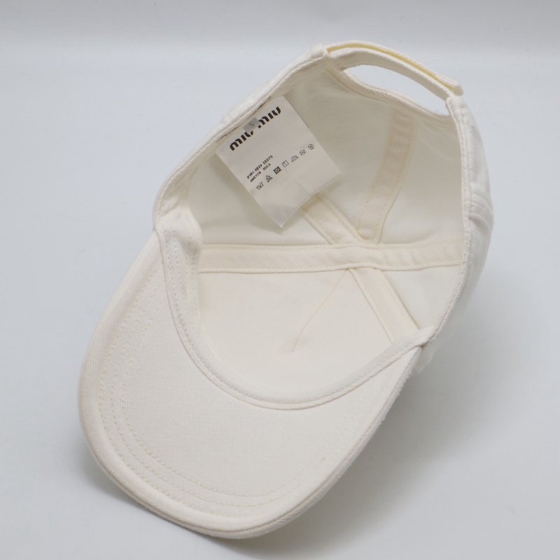 Miu Miu 刺繡休閒棒球帽 - S 白-6