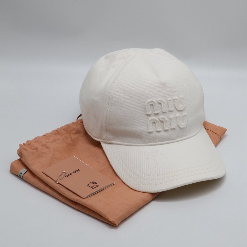 Miu Miu 刺繡休閒棒球帽 - S 白-9