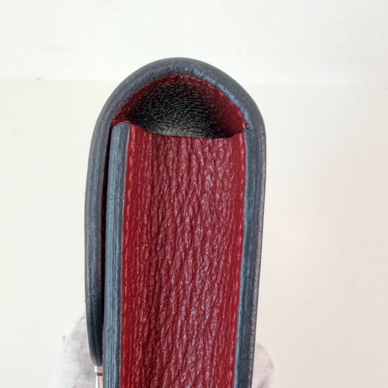 愛馬仕/Hermes 康康 Slim雙色錢包酒紅色牛皮B刻長12.4x寬10.2x厚3厘米 2023年 98新-14