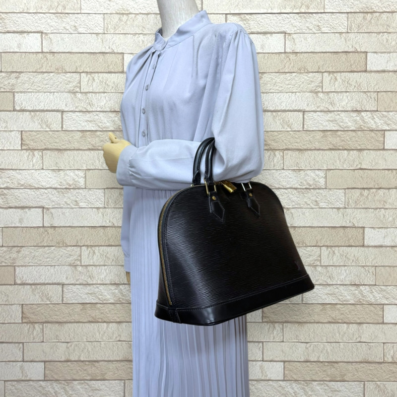 二手路易威登 Alma Epi 手提包，皮革 M52142，黑色，女士-1