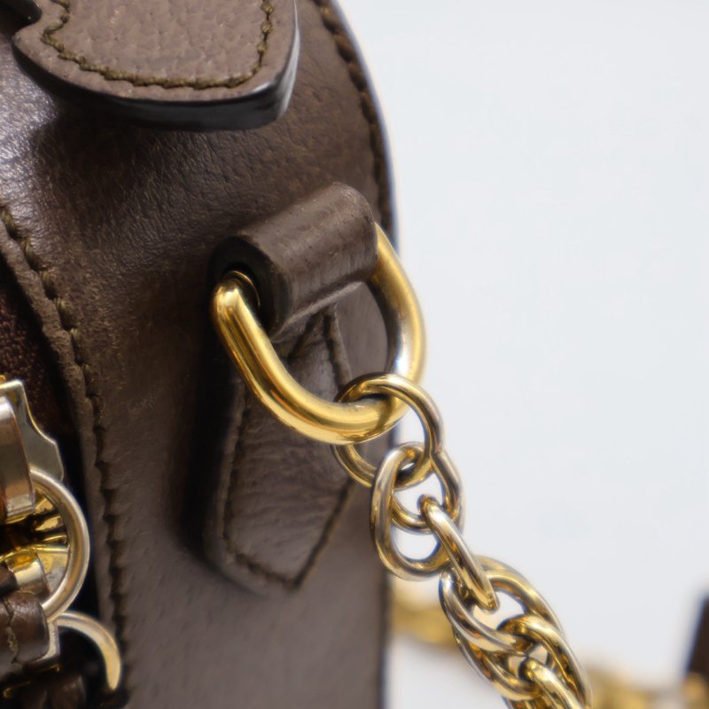 GUCCI 帆布老花綠紅織帶相機包-11