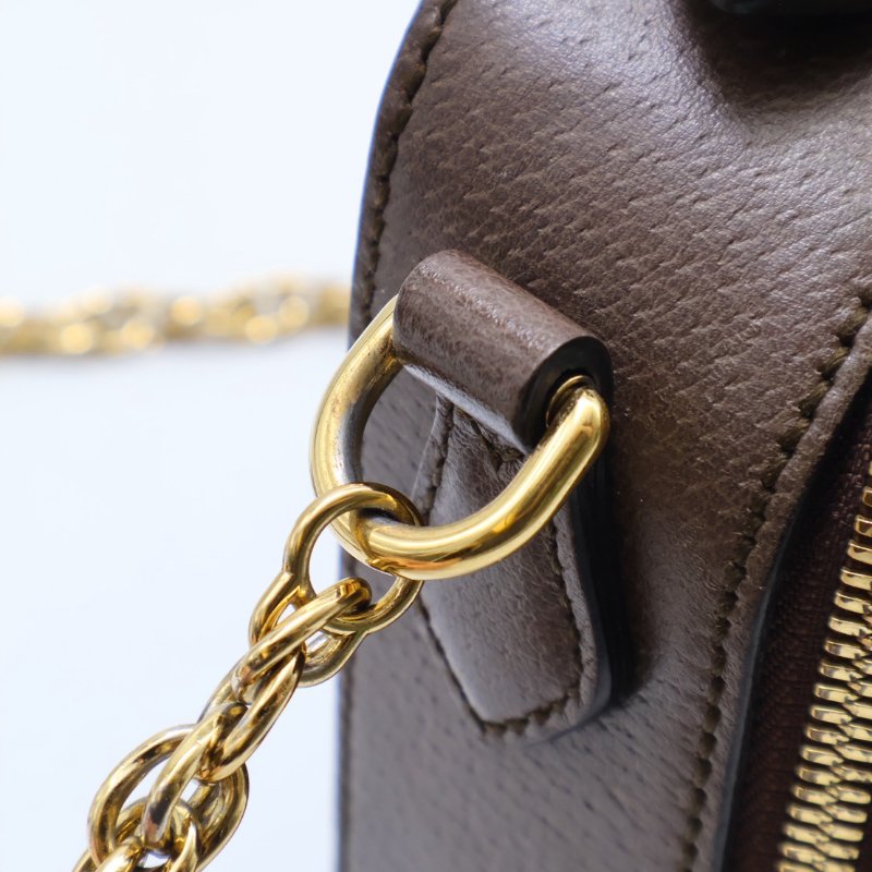 GUCCI 帆布老花綠紅織帶相機包-12