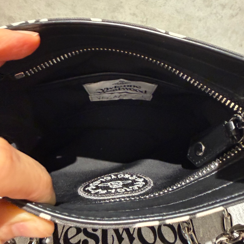 Vivienne Westwood 黑白印花方形斜背包（手提、斜背）-6