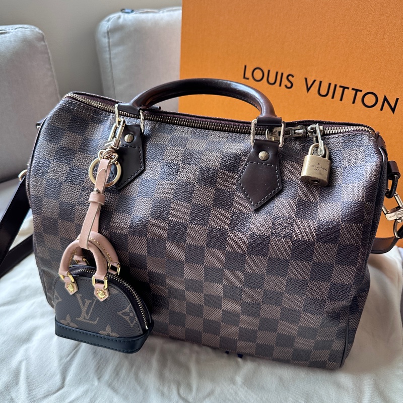 【LV 經典不敗】Speedy 30 棋盤格｜三段背帶隨心換，超大容量通勤神包-0