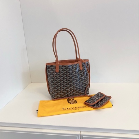 【98新🆕】Goyard anjou mini tote 焦糖色老花迷你子母托特包 單肩包