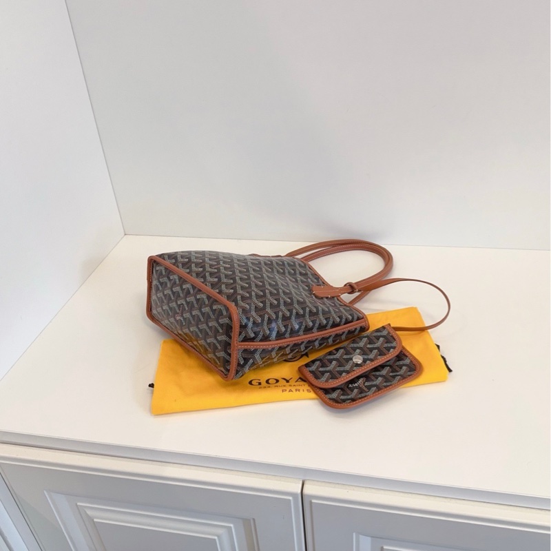 【98新🆕】Goyard anjou mini tote 焦糖色老花迷你子母托特包 單肩包-5