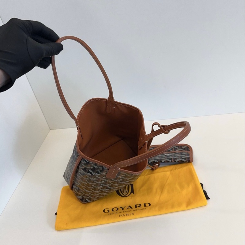 【98新🆕】Goyard anjou mini tote 焦糖色老花迷你子母托特包 單肩包-7