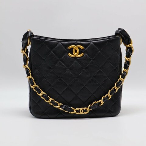 CHANEL 24S嬉皮單肩Hobo - 黑金
