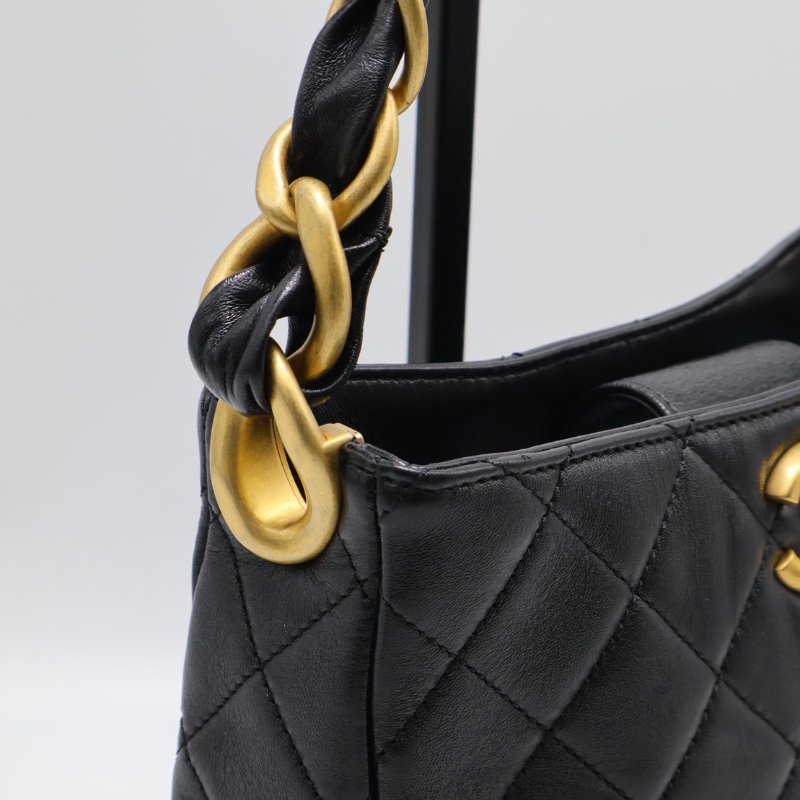 CHANEL 24S嬉皮單肩Hobo - 黑金-5