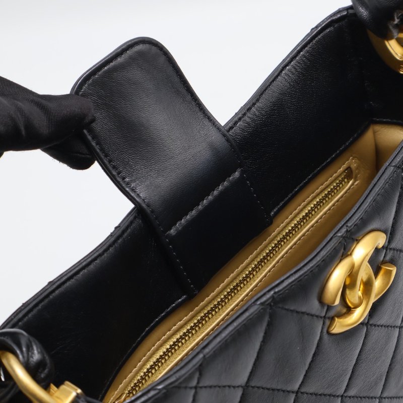 CHANEL 24S嬉皮單肩Hobo - 黑金-10