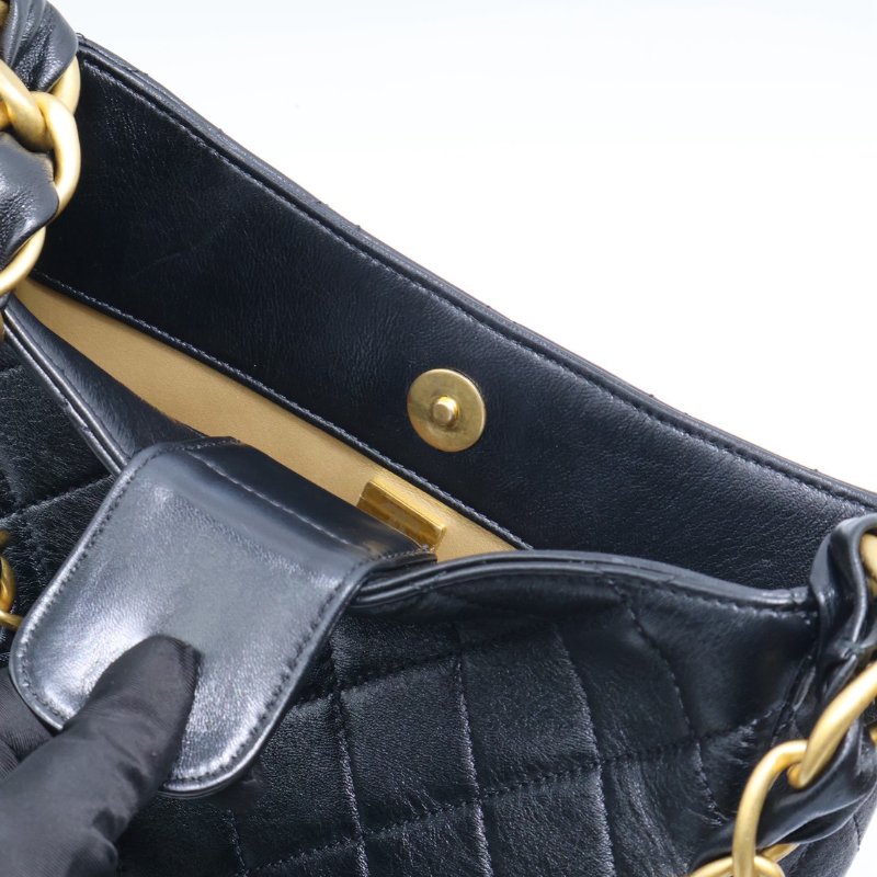 CHANEL 24S嬉皮單肩Hobo - 黑金-12