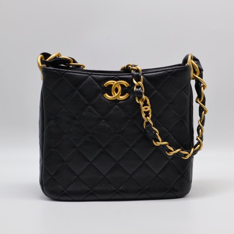 CHANEL 24S嬉皮單肩Hobo - 黑金-18