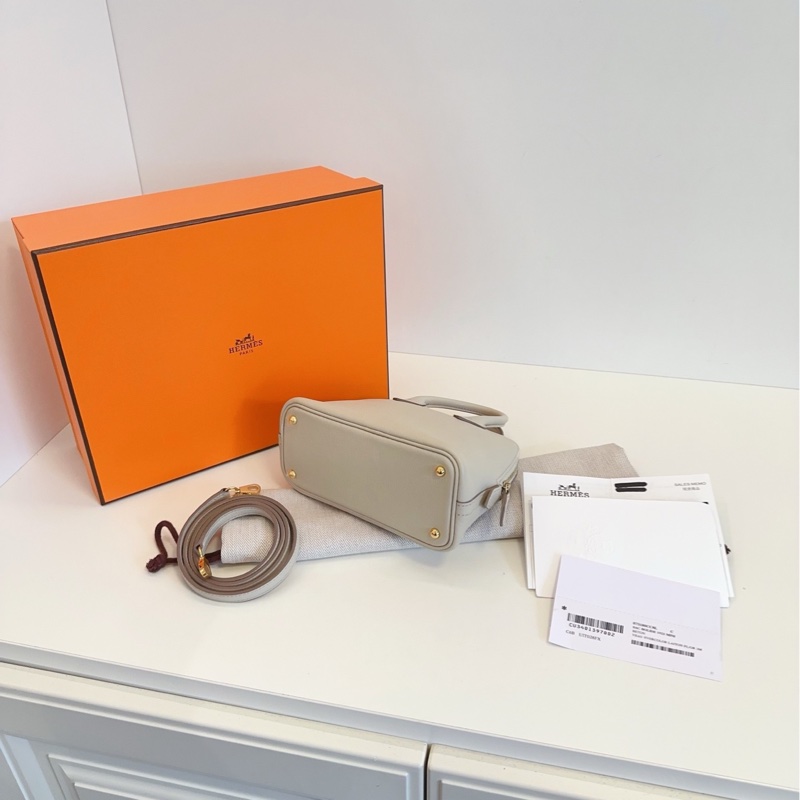 【98新全套🆕】Hermes mini bolide 保齡球包  冰川白金扣  U刻 手提包斜挎包-4
