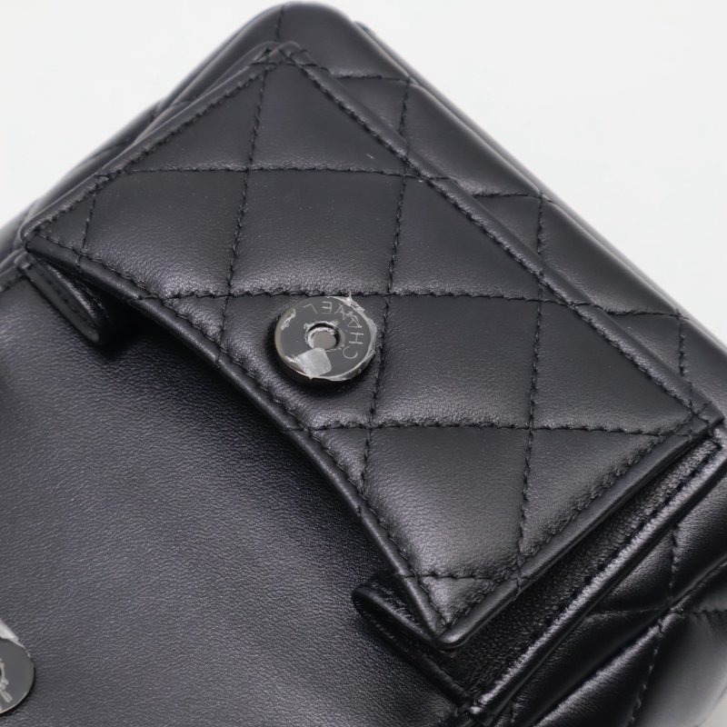 CHANEL 25P羊皮迷你後背包 - So black-10