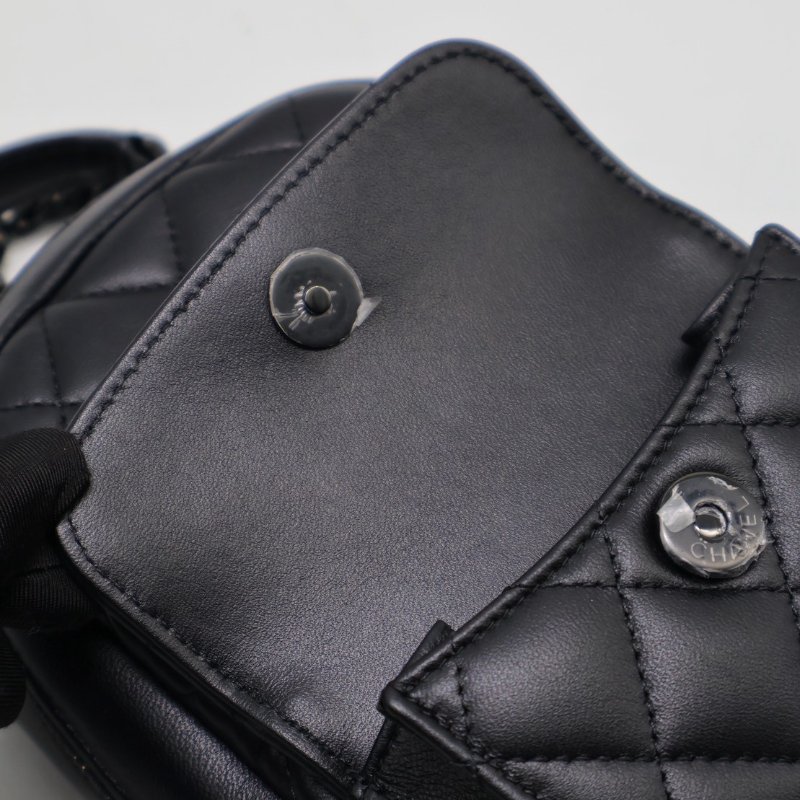 CHANEL 25P羊皮迷你後背包 - So black-12