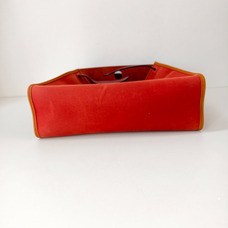 愛馬仕/Hermes herbag 31 9J火焰橙色 T刻 帆布 31*25*10cm 2015年 97新-2