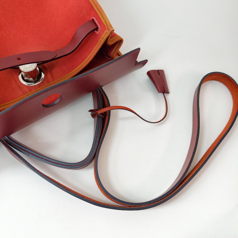 愛馬仕/Hermes herbag 31 9J火焰橙色 T刻 帆布 31*25*10cm 2015年 97新-4