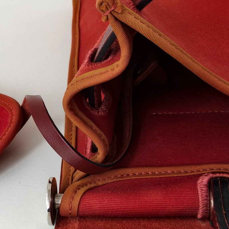 愛馬仕/Hermes herbag 31 9J火焰橙色 T刻 帆布 31*25*10cm 2015年 97新-11