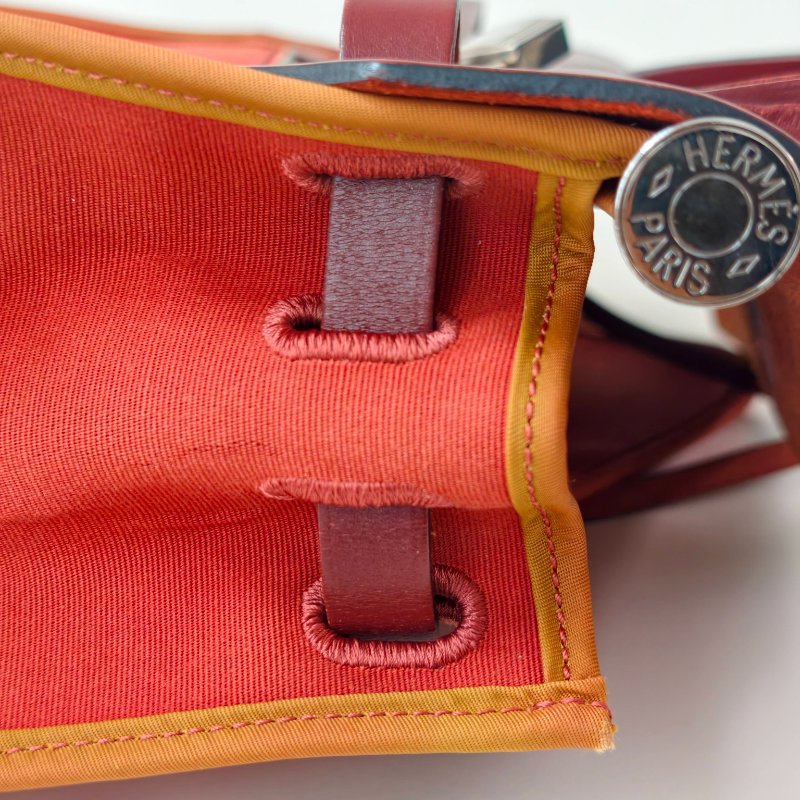 愛馬仕/Hermes herbag 31 9J火焰橙色 T刻 帆布 31*25*10cm 2015年 97新-24