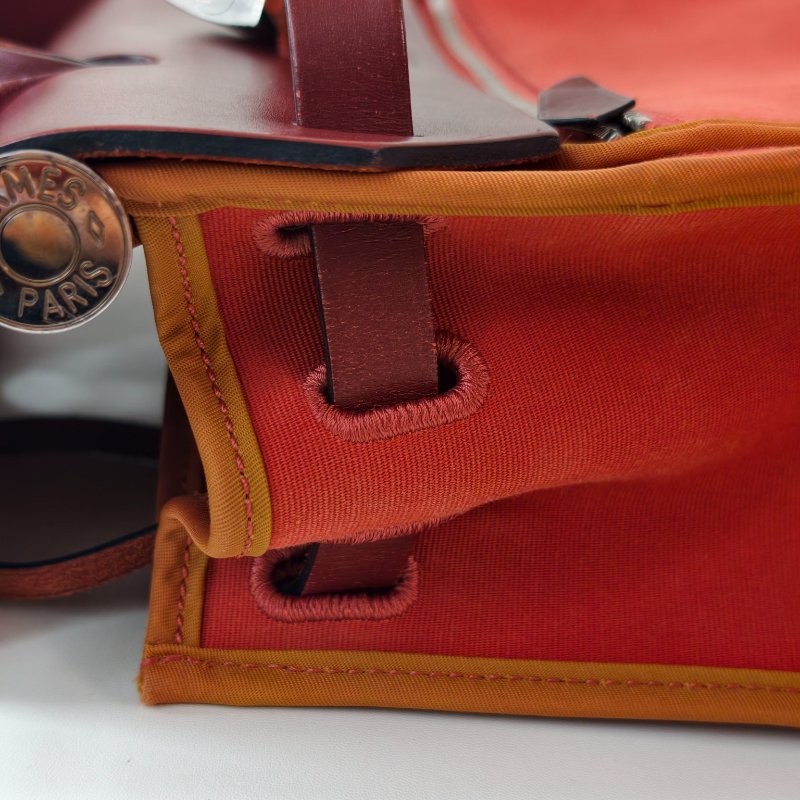 愛馬仕/Hermes herbag 31 9J火焰橙色 T刻 帆布 31*25*10cm 2015年 97新-27
