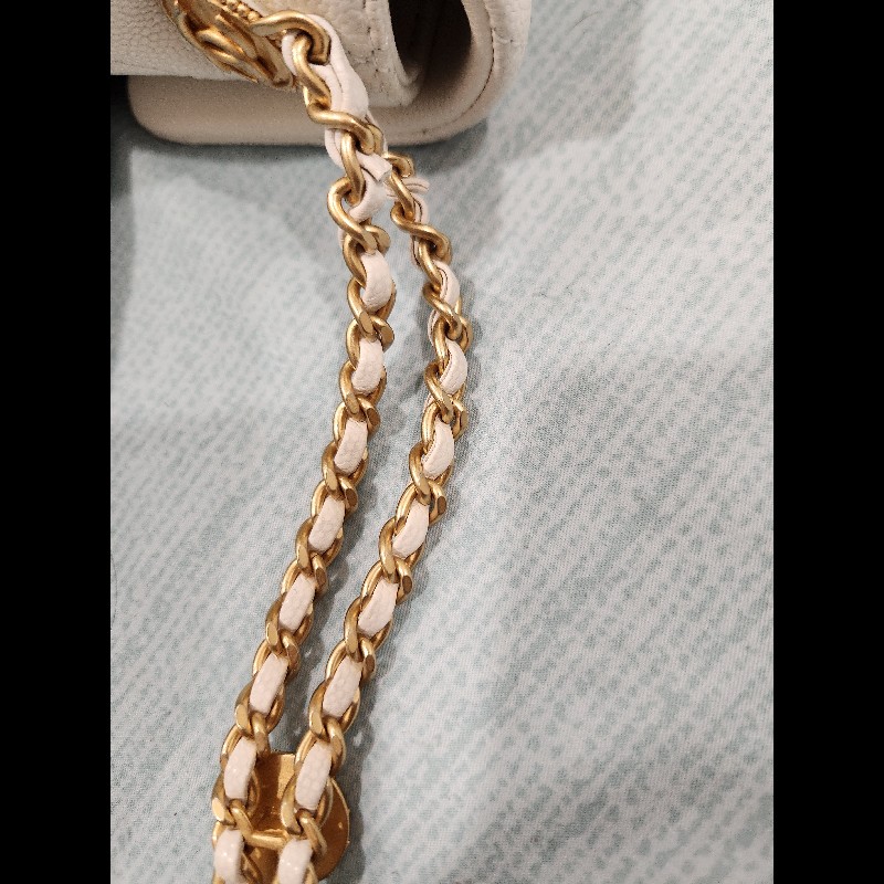 22C Chanel 白雪公主金幣 Mini Flap｜白色荔枝皮 金扣-19