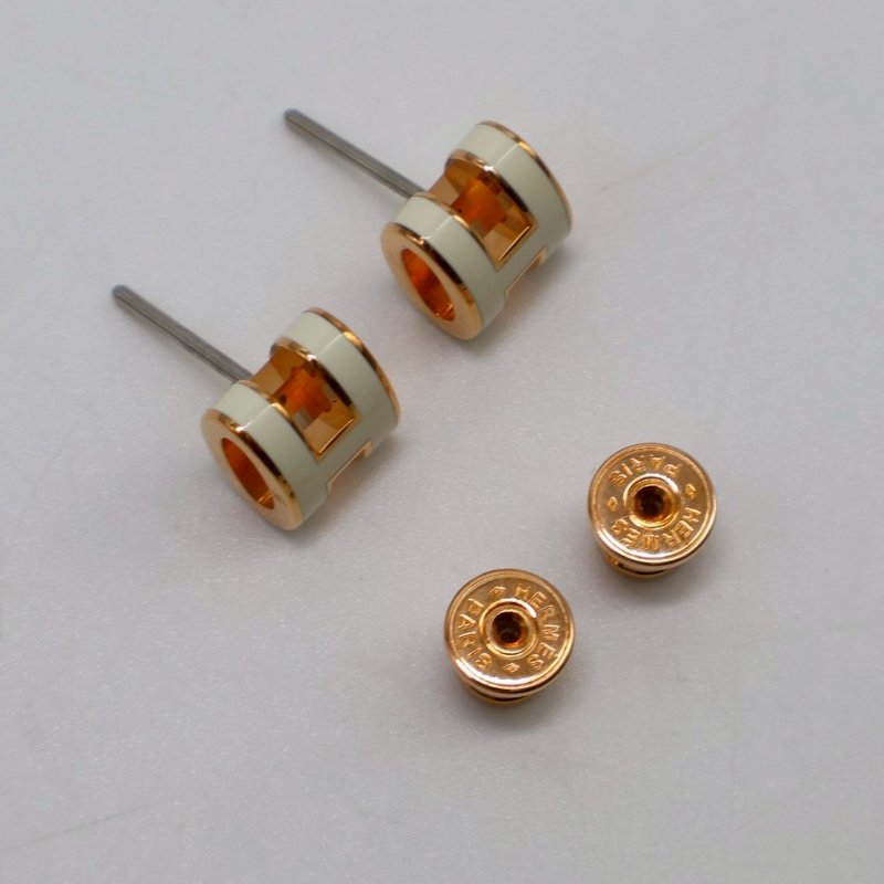 HERMES Mini pop H耳環 - 白玫瑰金-4
