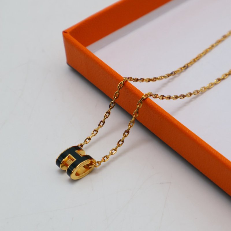 HERMES Mini pop H項鍊 - 松柏綠金-0