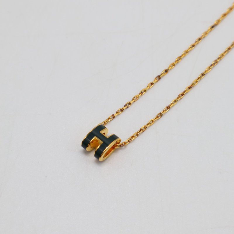 HERMES Mini pop H項鍊 - 松柏綠金-2
