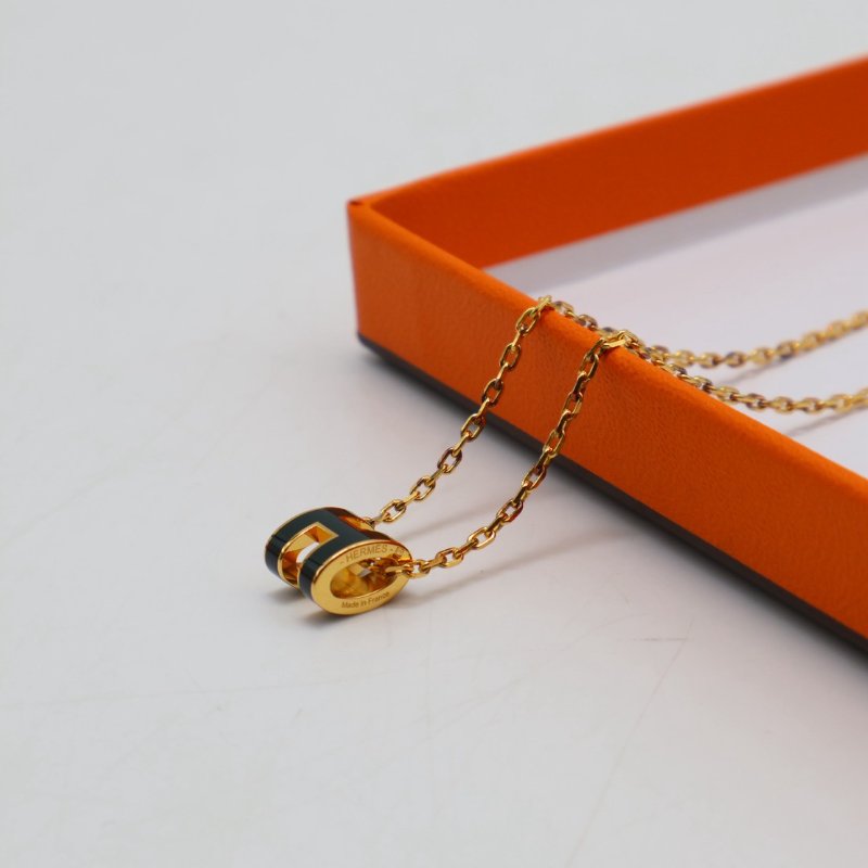HERMES Mini pop H項鍊 - 松柏綠金-4