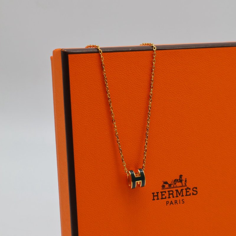 HERMES Mini pop H項鍊 - 松柏綠金-6