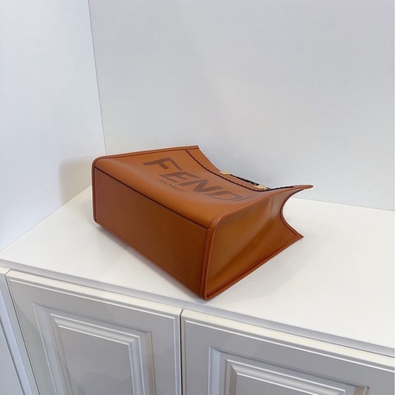 【98新🆕】Fendi 焦糖色玳瑁手柄sunshine tote 寬肩帶 中號 手提單肩包-5