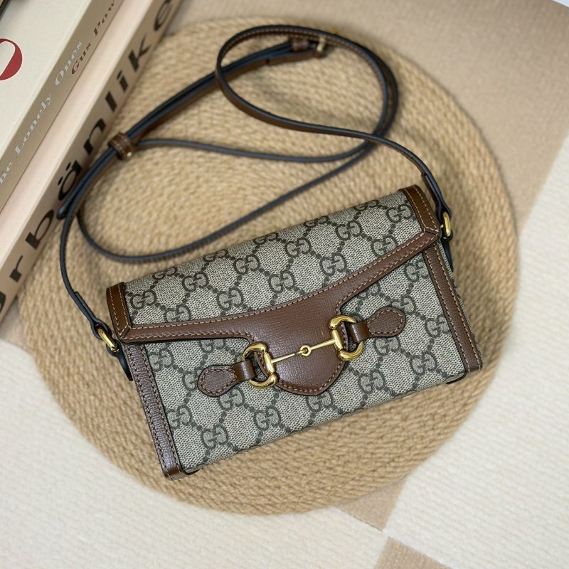 🏷Gucci 古馳．1955 Horsebit 馬銜釦橫式手機包/客人寄賣-0