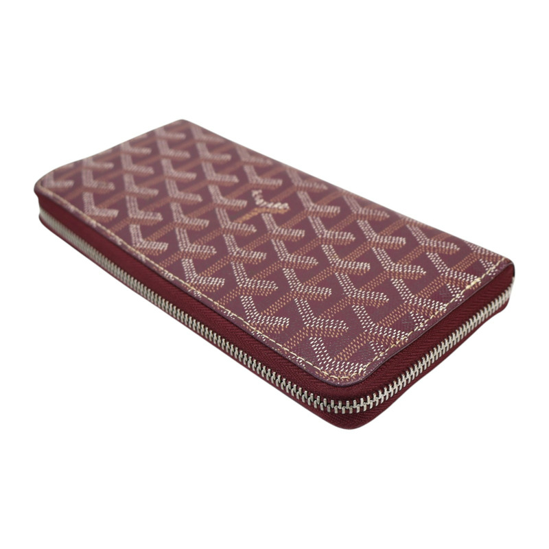 酒紅色 Goyardine帆布 Matignon GM 拉鍊長夾【GOYARD 高雅德 】 APMZIPGM33-3