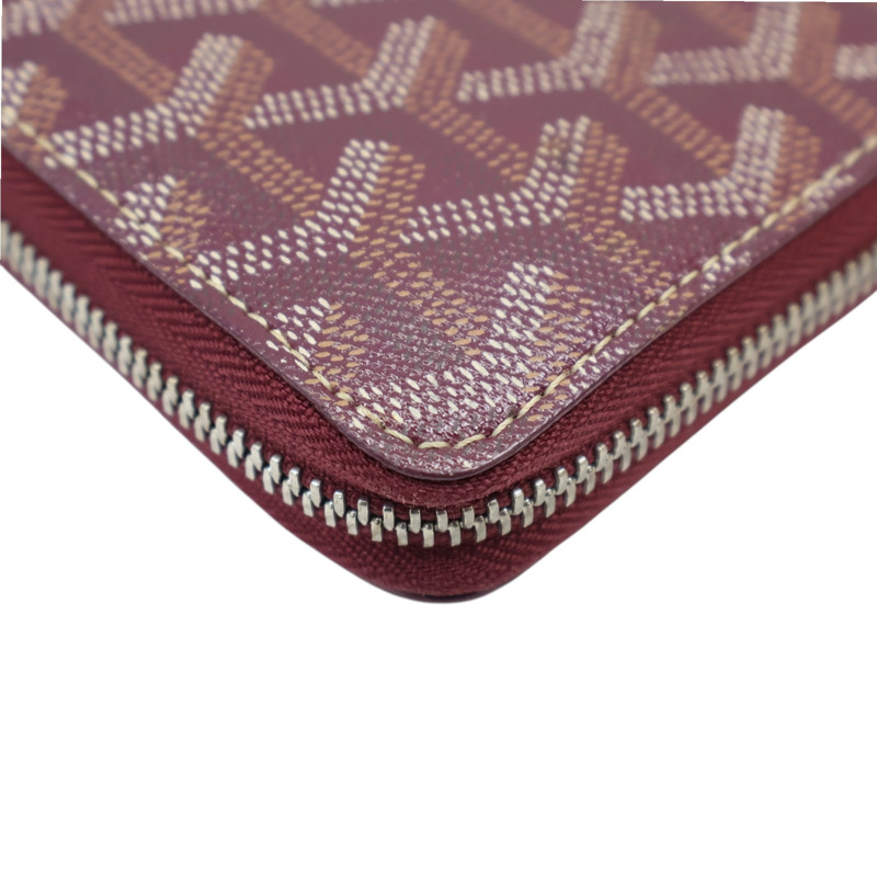 酒紅色 Goyardine帆布 Matignon GM 拉鍊長夾【GOYARD 高雅德 】 APMZIPGM33-12