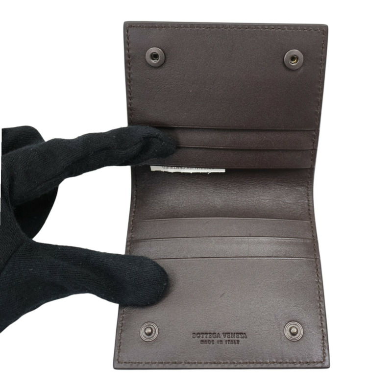 黑色 編織羊皮 卡夾 名片夾【BOTTEGA VENETA 寶緹嘉】-4