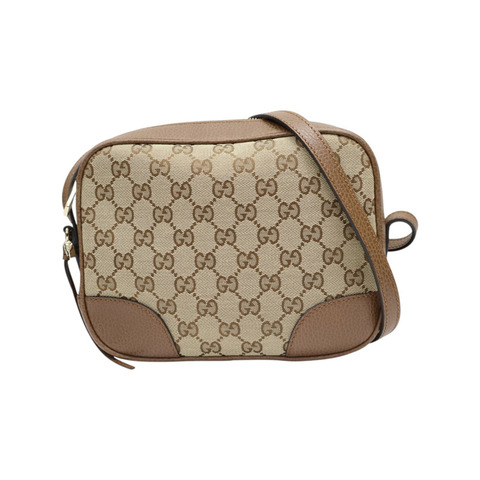 棕色 GG 帆布 牛皮 肩背包 449413【GUCCI 古馳】 449413