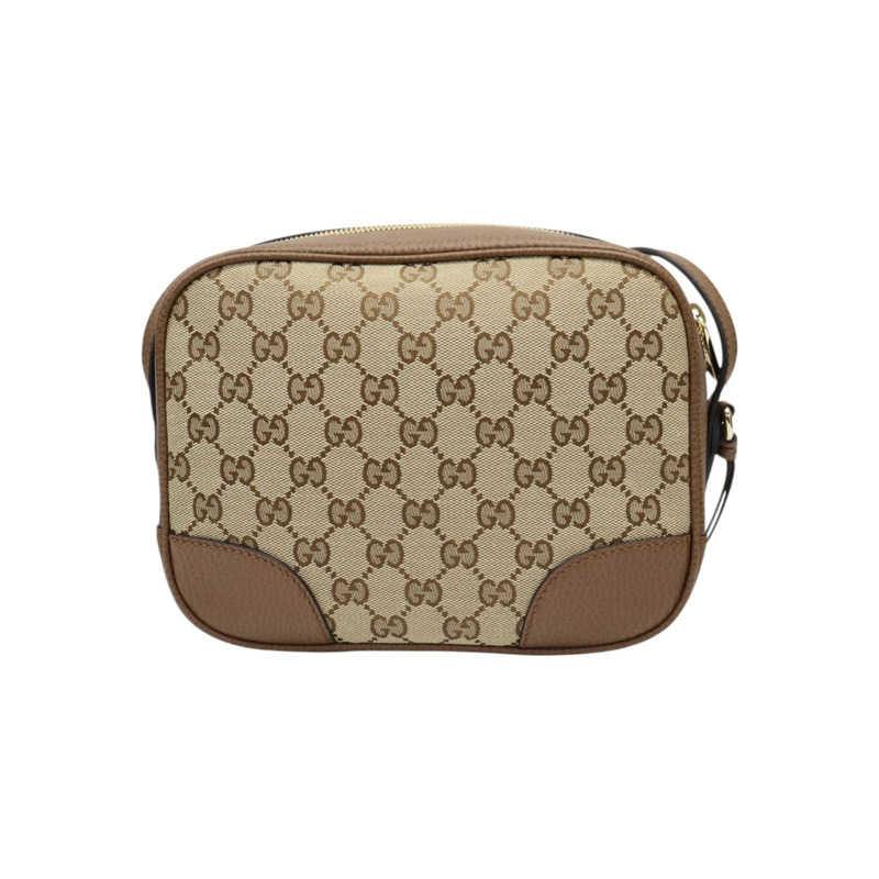 棕色 GG 帆布 牛皮 肩背包 449413【GUCCI 古馳】 449413-1