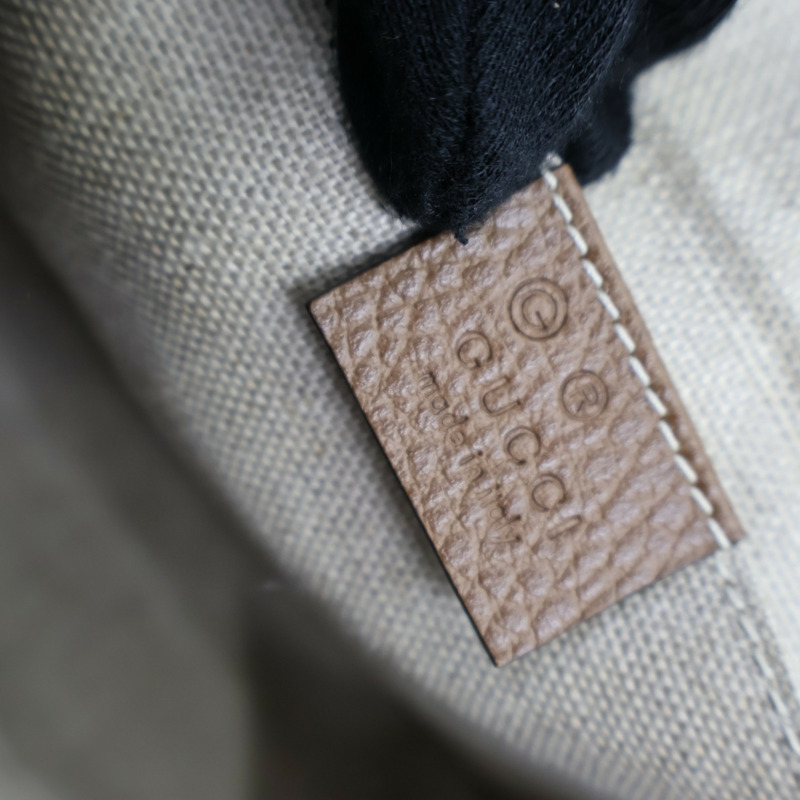 棕色 GG 帆布 牛皮 肩背包 449413【GUCCI 古馳】 449413-8