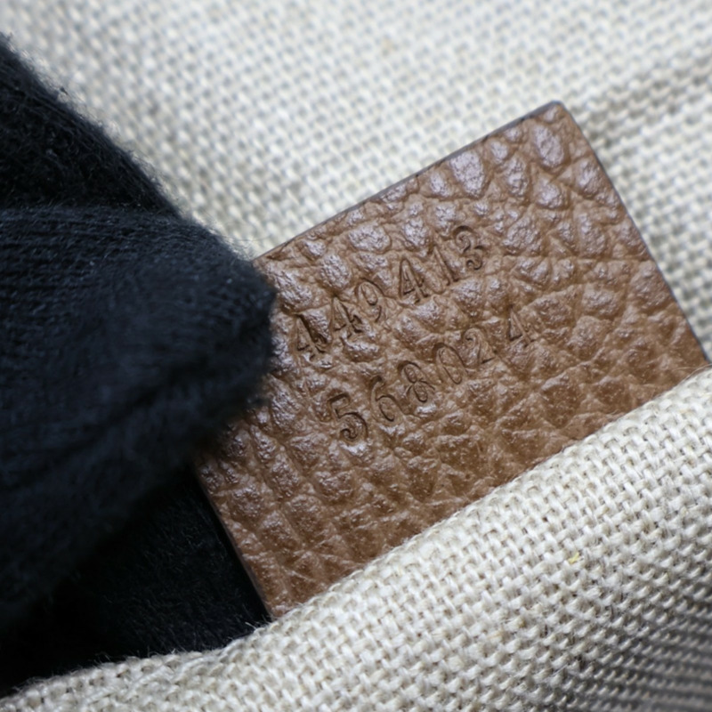 棕色 GG 帆布 牛皮 肩背包 449413【GUCCI 古馳】 449413-9